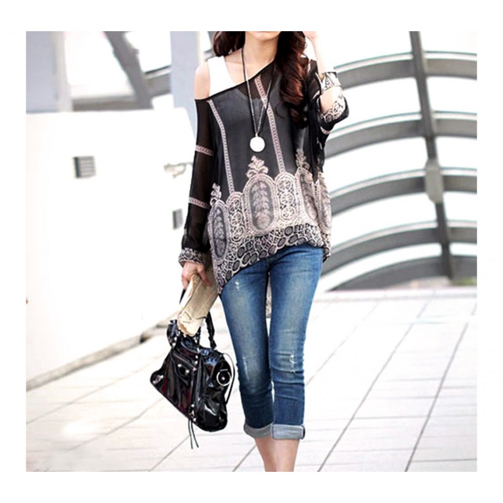 Blouse en mousseline de soie oversize...