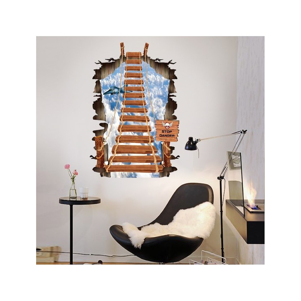 Autocollant effet 3d décoratif "Le pont...