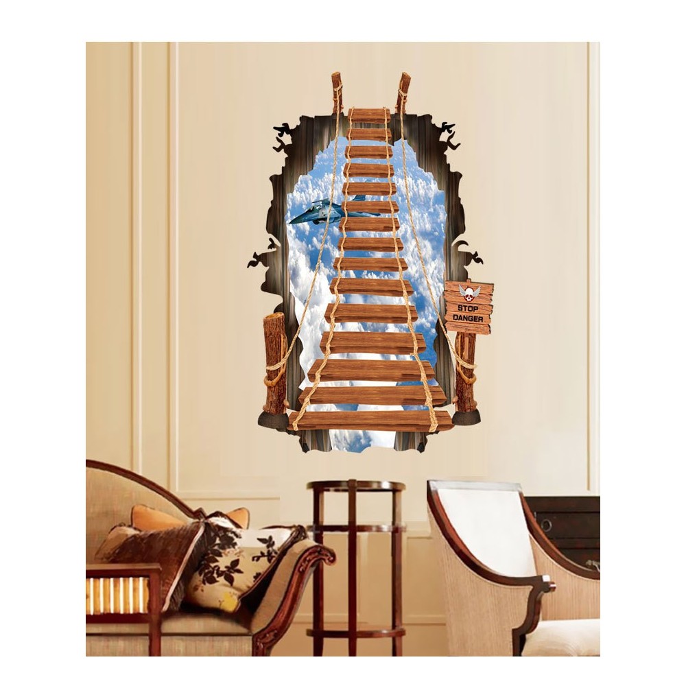 Autocollant effet 3d décoratif "Le pont...