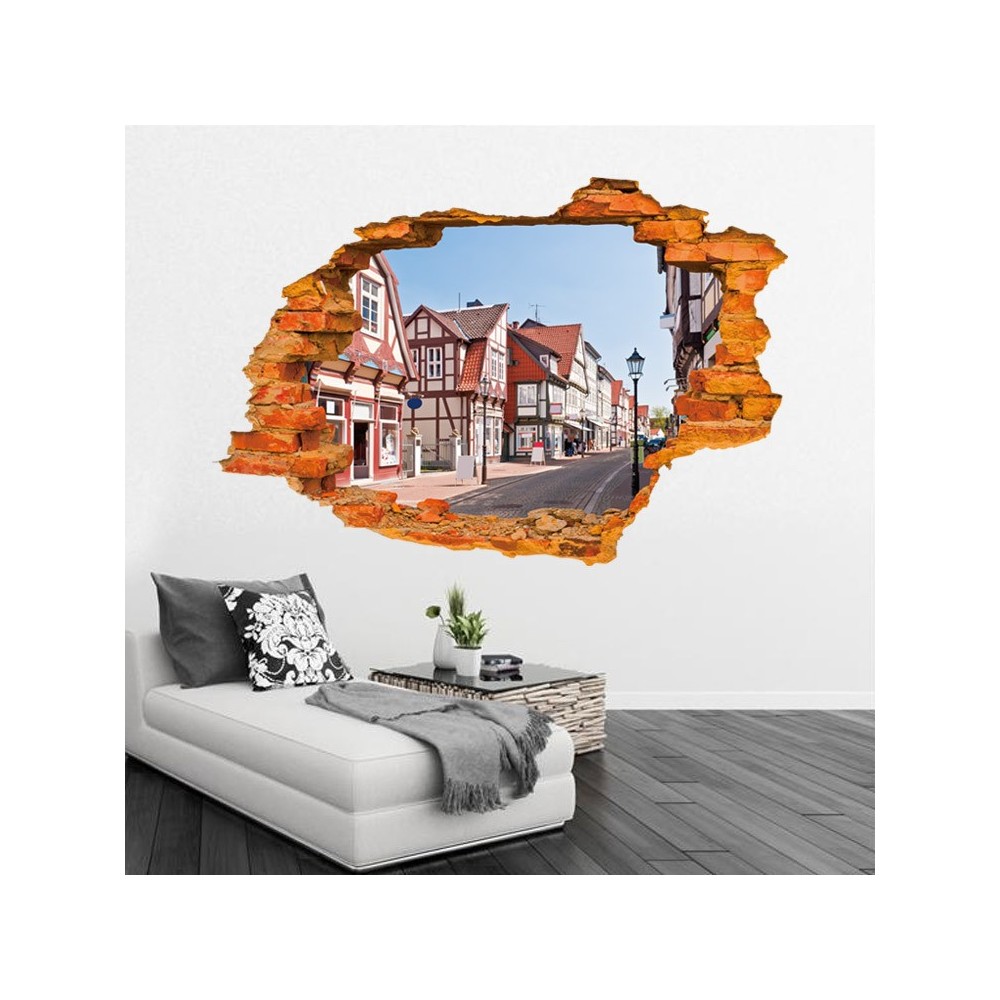 Autocollant effet 3D décoratif "Street Country"...