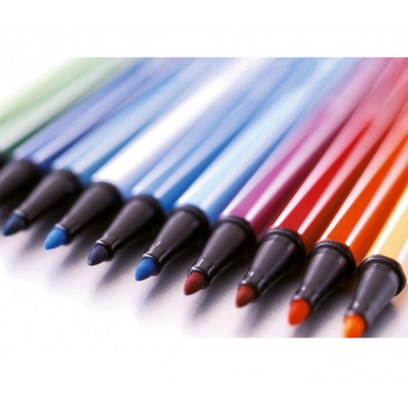 6830-6 Boîte métal de 30 feutres Stabilo Pen 68 trait 1 mm couleurs assorties