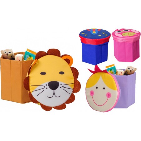 Boite de rangement avec couvercle pour chambre enfant - Range jouet 27 x H28 cm