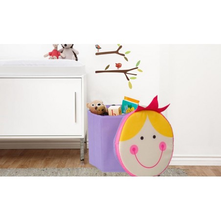 Boite de rangement avec couvercle pour chambre enfant - Range jouet 27 x H28 cm