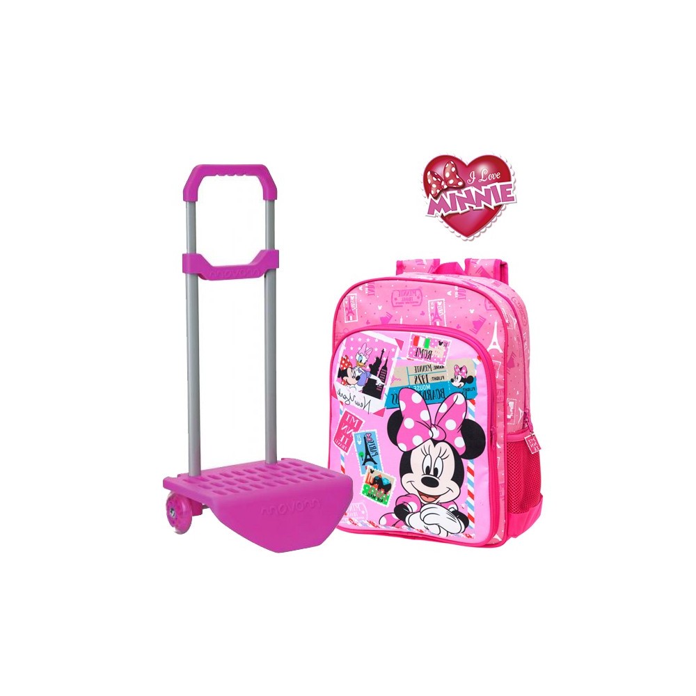 Sac à dos Minnie et Daisy- Cartable scolaire - 30 x 40 x 16 cm chariot amovible