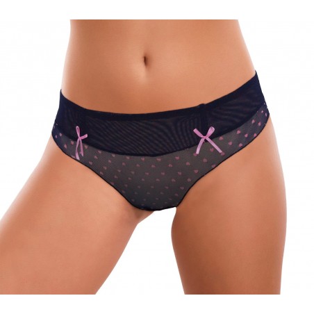 9860 - pack de 5 slips HONEY colorés en tulle avec rubans et decorations coeur