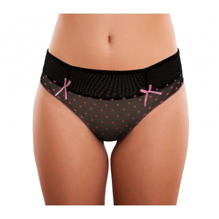 9860 - pack de 5 slips HONEY colorés en tulle avec rubans et decorations coeur