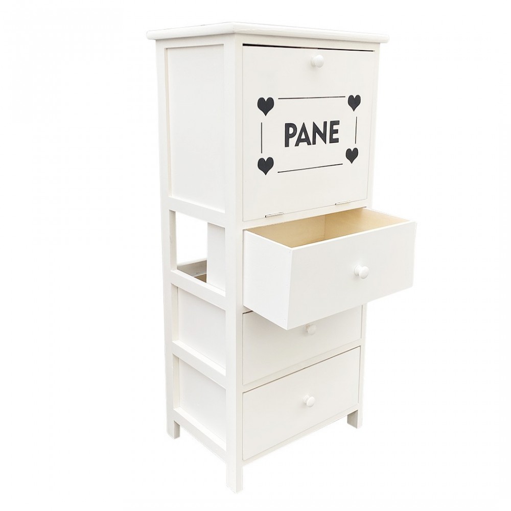 Armoire porte-pain en bois 90x40x29 avec 3...