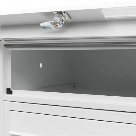 Boîte aux lettres en copropriété 10 places avec support 160x60x17 cm BLANC