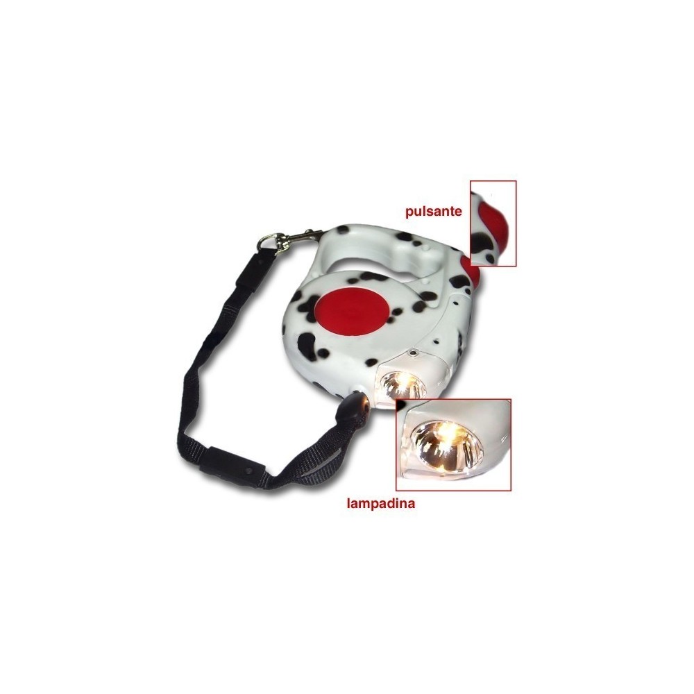 Laisse extensible torche jusqu'á 4,5 m - sans danger - pour les chiens de toutes tailles