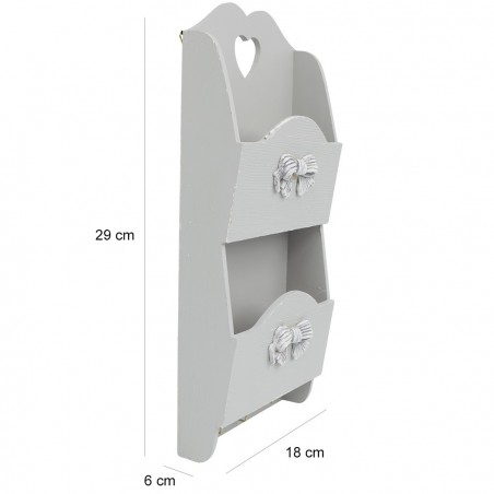 Porte-lettres murales en bois 2 places décoration arc 29Hx6Px18L cm
