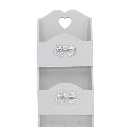 Porte-lettres murales en bois 2 places décoration arc 29Hx6Px18L cm