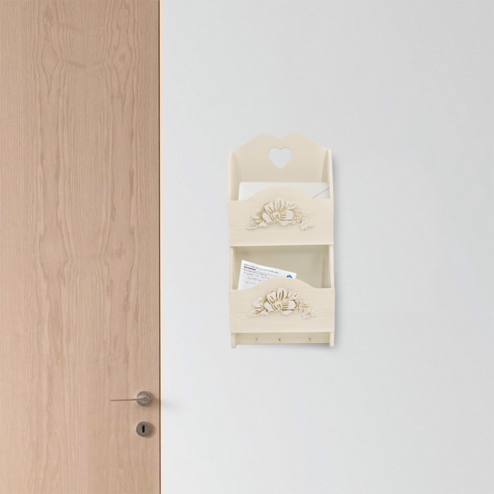 Porte-lettres murales en bois 2 places...