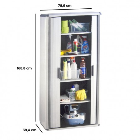 Armoire EASY ROLL 2 volets coulissants 5 Étagères 170HX38Px78L cm