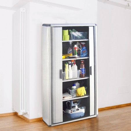 Armoire EASY ROLL 2 volets coulissants 5 Étagères 170HX38Px78L cm