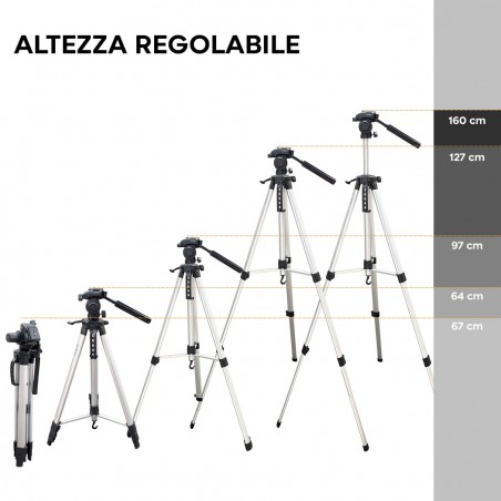Trépied réglable 64 à 160cm 14376 chevalet en aluminium universel caméra