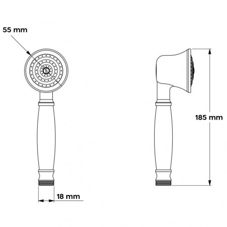 Pomme de douche en laiton chromé LGE377 modèle Epoque de style rétro