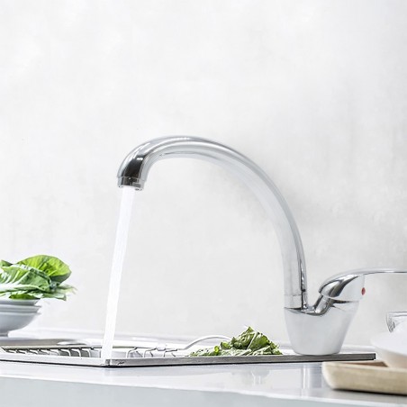 Robinet évier Vancouver N060-5 en acier chromé inoxydable pivotant 360°