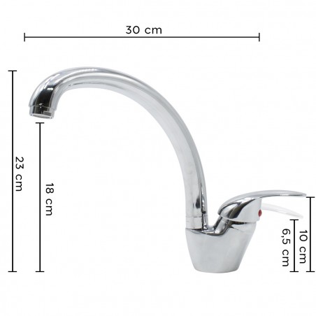 Robinet évier Vancouver N060-5 en acier chromé inoxydable pivotant 360°