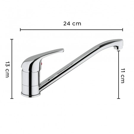 Robinet pour évier de cuisine Europa 4005 en laiton gris chromé massif