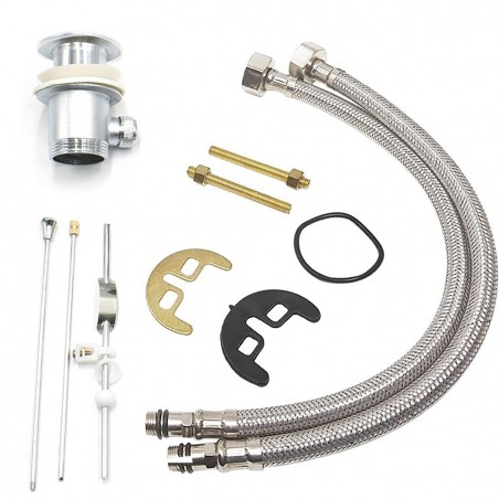 Mélangeur Robinet Lavabo Selenia 90044-5 En Acier Avec Tubes Raccordement