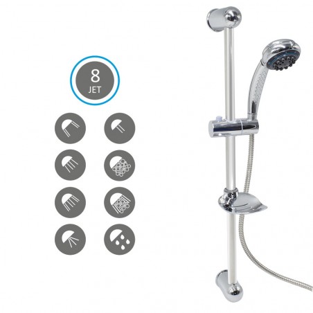 Atena N083-5 Douche coulissante en acier inoxydable avec 8 jets d'eau