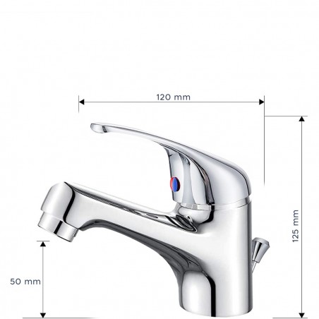 Robinet pour lavabo en acier inoxydable Colombo N026-1 avec décharge Pop Up