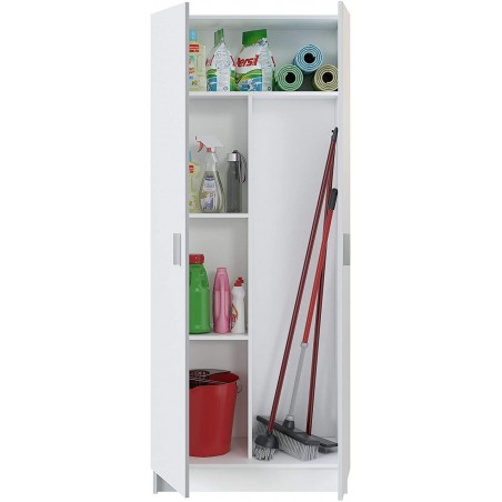 Mobile polyvalent 240800 Armoire Porte-scope 2 Portes Couleur Blanc 73x37x180cm