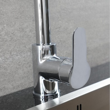 Mélangeur Robinet Chromé pour Évier GR-7544 avec Douche Amovible 75cm