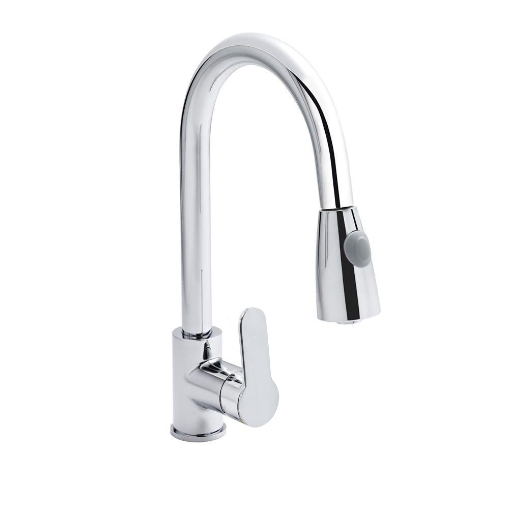 Mélangeur Robinet Chromé pour Évier GR-7544 avec Douche Amovible 75cm