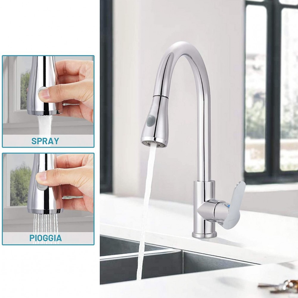 Mélangeur Robinet Chromé pour Évier GR-7544...