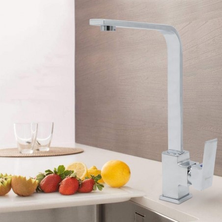 Robinet Mélangeur Chromé GR-7434 Roues à 360° en Laiton Épaissi