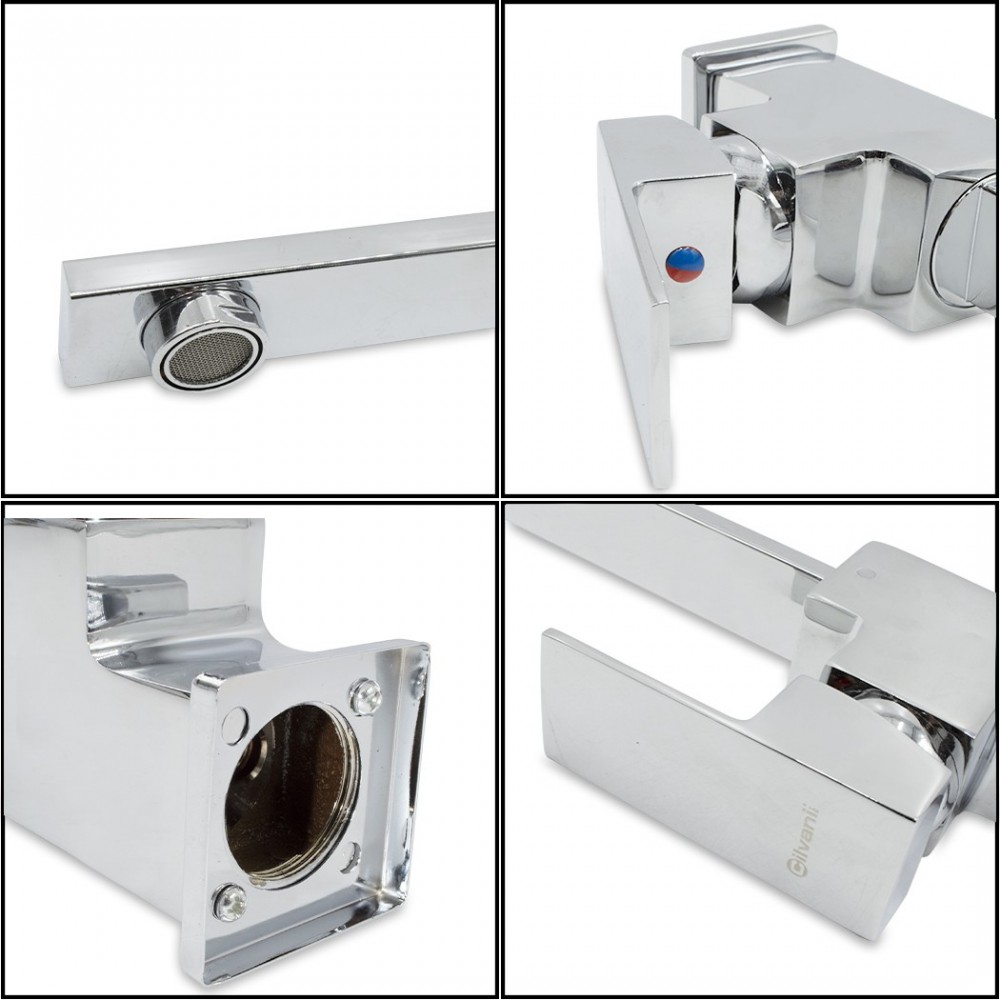 Robinet Mélangeur Chromé GR-7434 Roues à 360°...