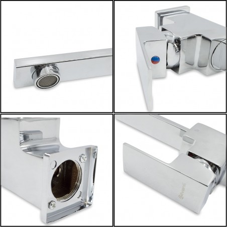 Robinet Mélangeur Chromé GR-7434 Roues à 360° en Laiton Épaissi