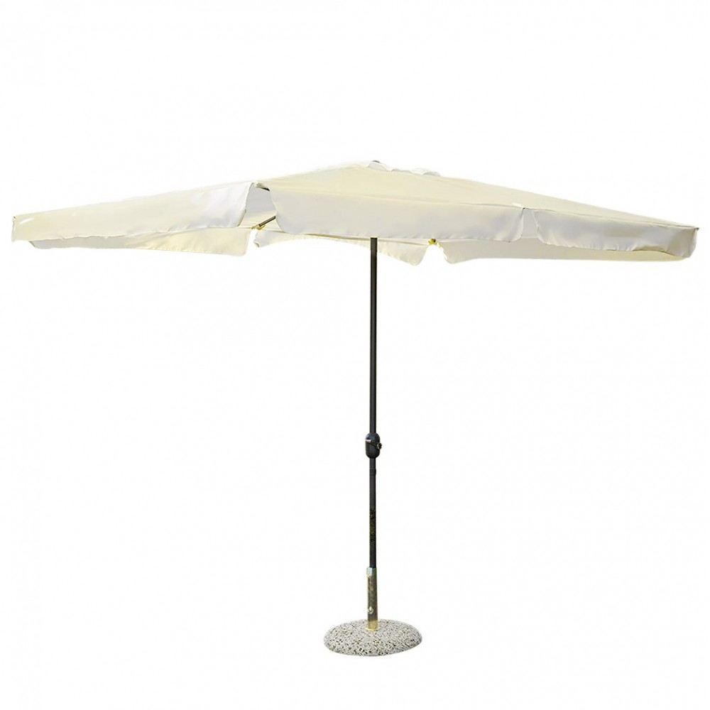 IMPERIA Parapluie carré avec mât central diamètre 3x2 Ecru pour jardin