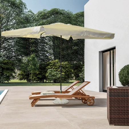 IMPERIA Parapluie carré avec mât central diamètre 3x2 Ecru pour jardin