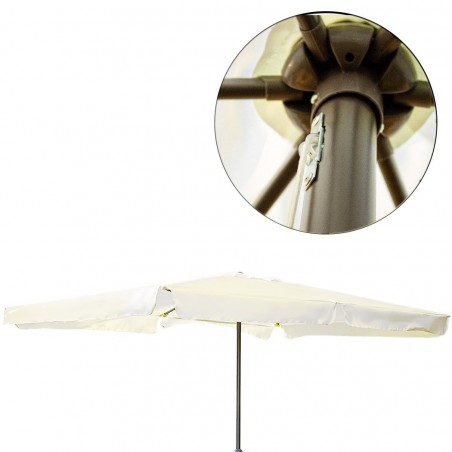 IMPERIA Parapluie carré avec mât central diamètre 3x2 Ecru pour jardin