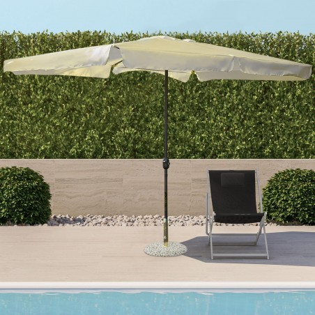 IMPERIA Parapluie carré avec mât central diamètre 3x2 Ecru pour jardin