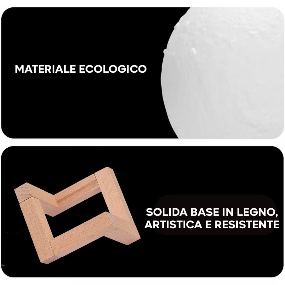 Lampe lune 3D conduit 13cm aromathérapie...