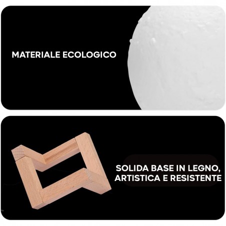 Lampe lune 3D conduit 13cm aromathérapie intensité lumière humidificateur