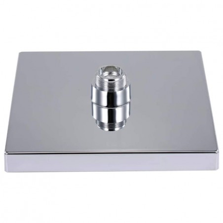 Pomme de douche fixe 8 conduit RGB Chromothérapie carrée en ABS haute pression
