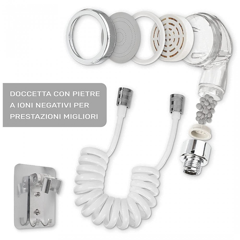 Douche pour robinet d’évier portatif 14877 tube télescopique 1mt et support