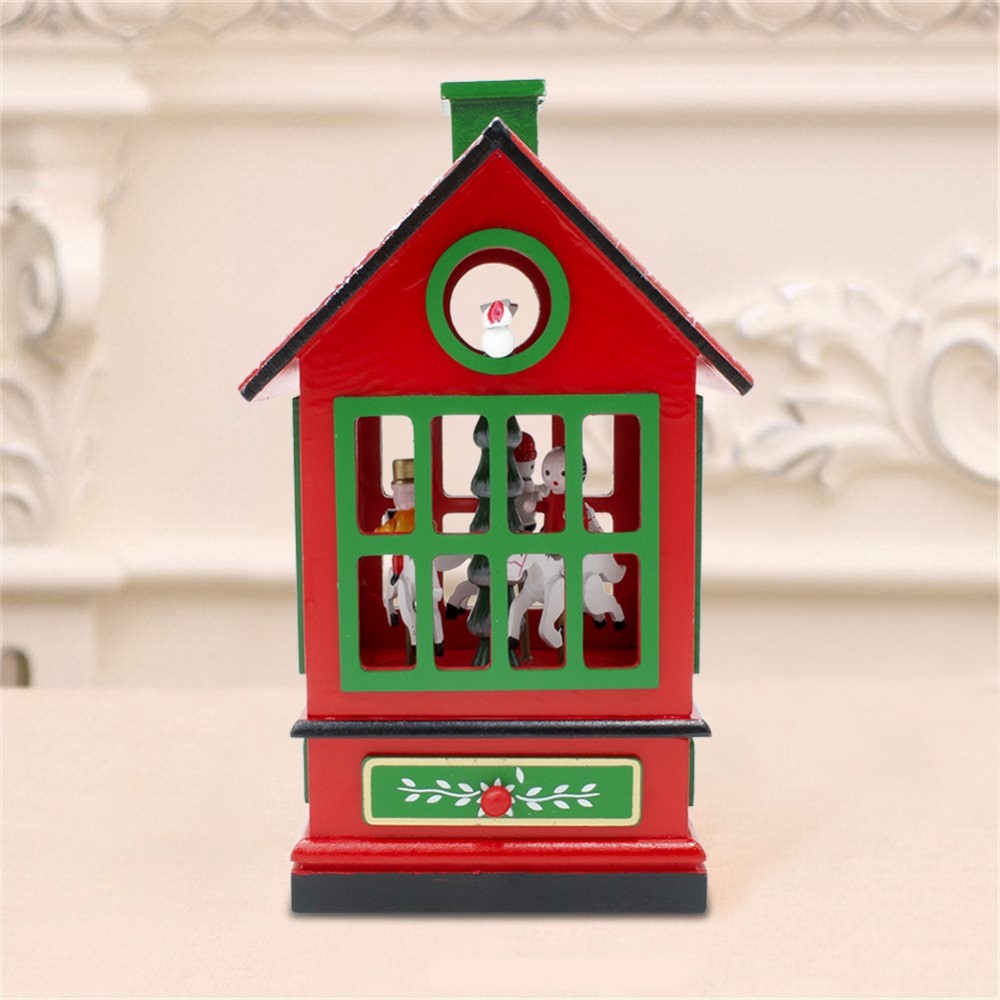 Carillon carrousel chalet en bois avec...