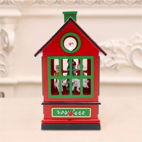 Carillon carrousel chalet en bois avec manivelle musique et mouvement