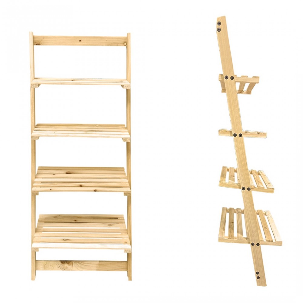 Étagère à échelle en bois Bibliothèque 4...