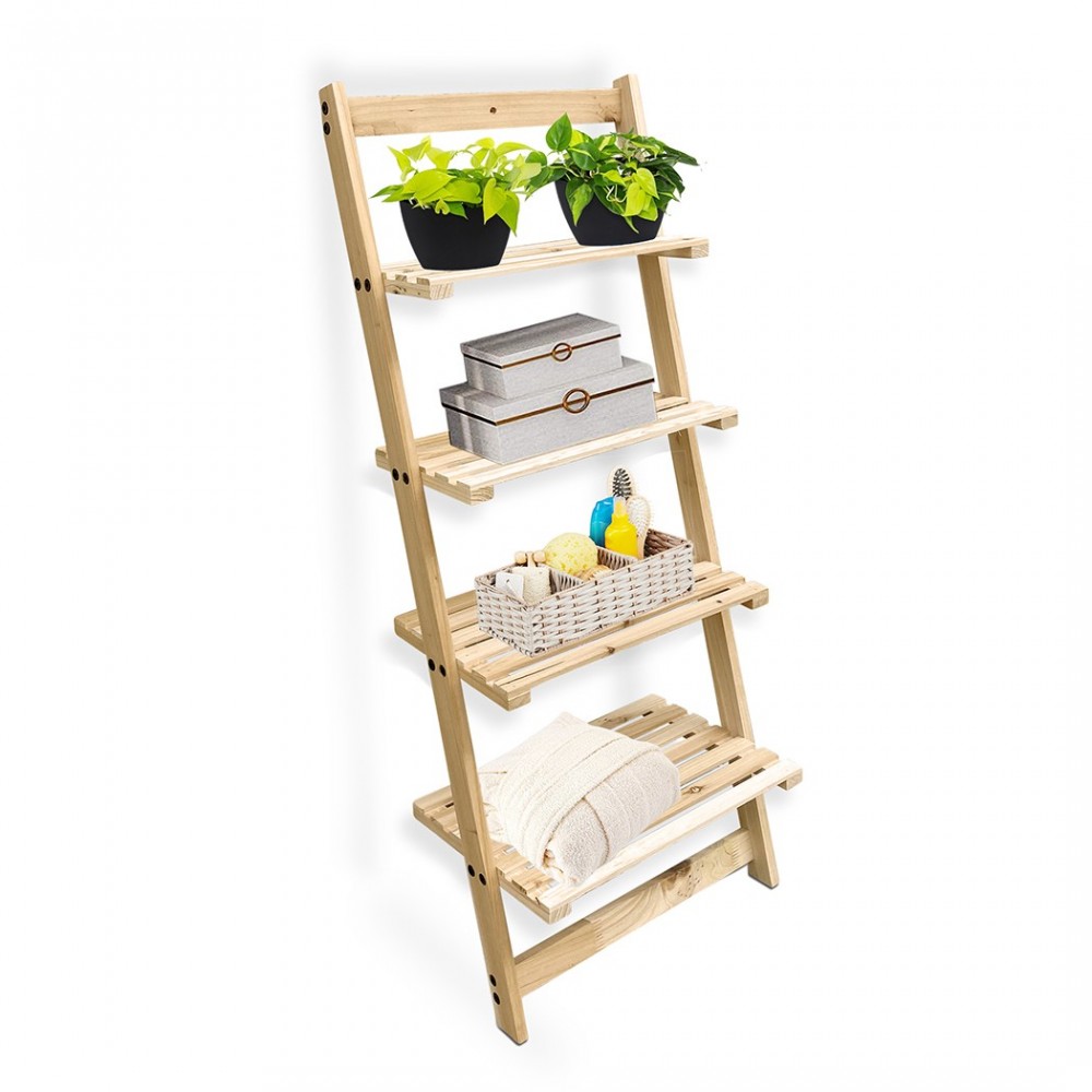 Étagère à échelle en bois Bibliothèque 4...