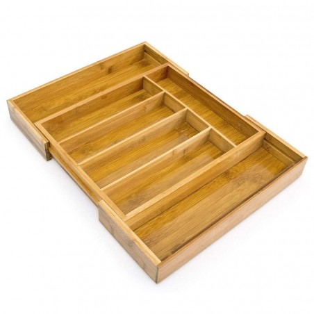 Portecouverts en bambou extensible 550873 38x41x5 cm 7 Compartiments