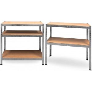 Étagère métallique modulaire 5 niveaux MDF 180x90x40cm,... 2