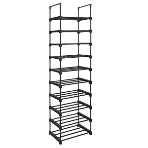 Étagère 10 Étagères Modulable Noir Porte-chaussures Tubes...