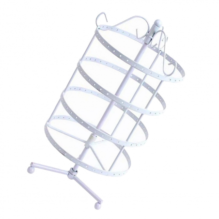 Affichage Porte-bijoux à 4 étages pivotant Blanc Idéale pour boucles d’oreilles