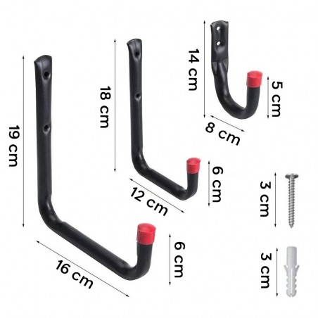 Kit 6 pcs Crochets Universels Polyvalents en Métal Mural en Espace en 3 Mesures